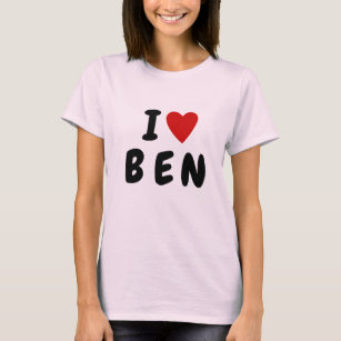 I love heart 3 letter custom bold text name T-Shirt