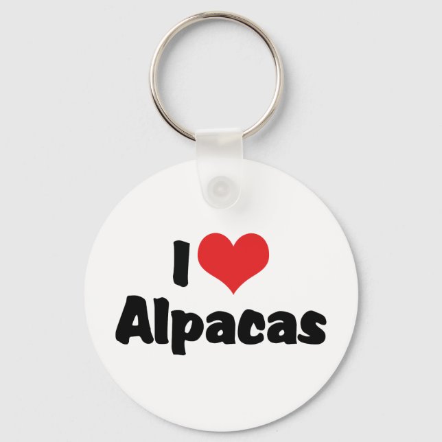 I Love Heart Alpacas Keychain (Front)