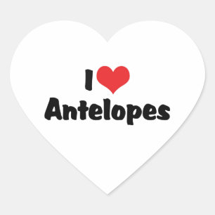I Love Heart Antelope Sticker