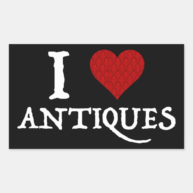 I Love (Heart) Antiques Sticker (Front)