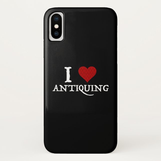 I Love (Heart) Antiquing Case-Mate iPhone Case (Back)