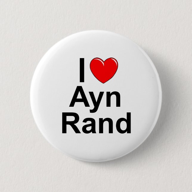 I Love (Heart) Ayn Rand 2 Inch Round Button (Front)