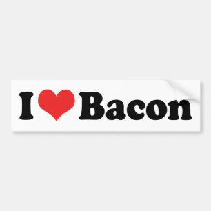 I Love Heart Bacon - Bacon Lover Bumper Sticker
