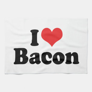 I Love Heart Bacon - Bacon Lover Kitchen Towel
