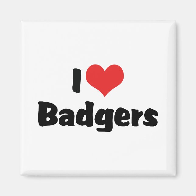 I Love Heart Badgers Magnet (Front)