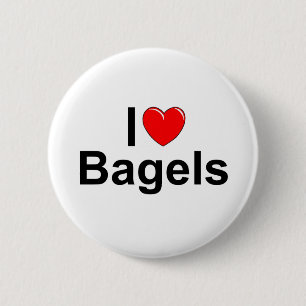 I Love (Heart) Bagels 2 Inch Round Button