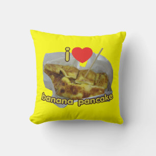 I Love (Heart) Banana Pancake ... Thai Street Food Throw Pillow
