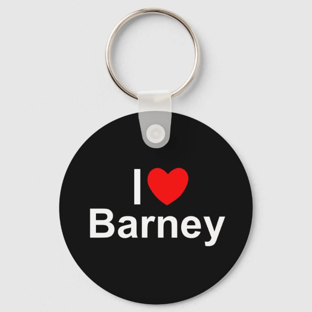 I Love (Heart) Barney Keychain (Front)