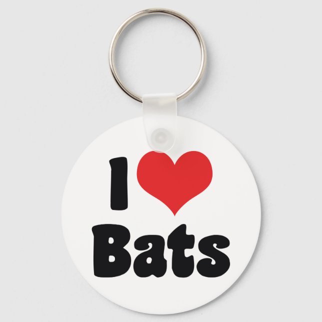 I Love Heart Bats Keychain (Front)