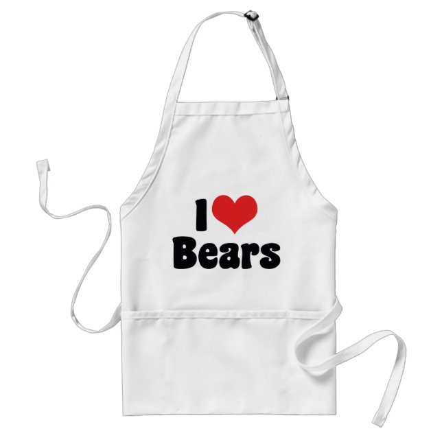 I Love Heart Bears Standard Apron (Front)