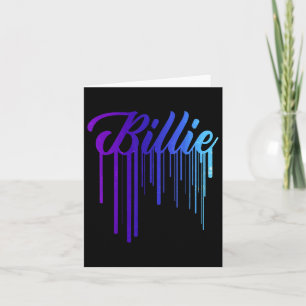 I Love Heart Billie First Name Personalized Groovy Card