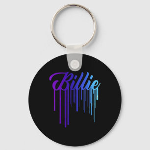I Love Heart Billie First Name Personalized Groovy Keychain