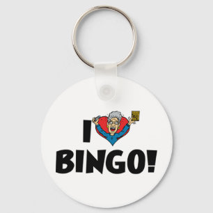 I Love Heart Bingo! - Bingo Lovers Keychain