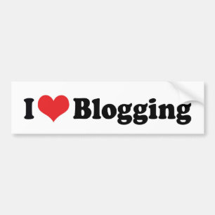 I Love Heart Blogging Bumper Sticker