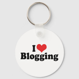 I Love Heart Blogging Keychain