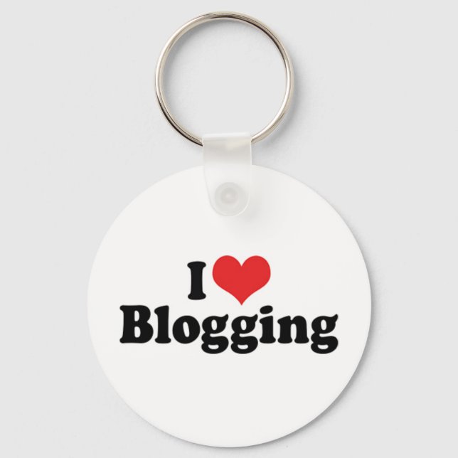 I Love Heart Blogging Keychain (Front)