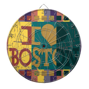 I love (heart) Boston - Vintage Boston 2 Dartboard