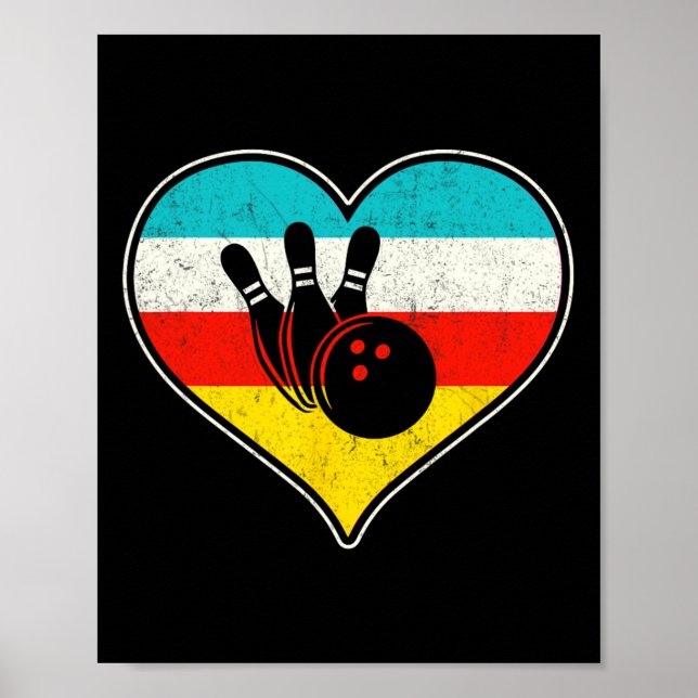I Love (heart) Bowling  Poster (Front)