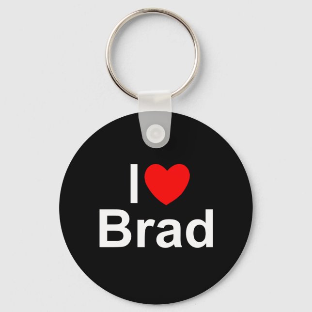 I Love (Heart) Brad Keychain (Front)