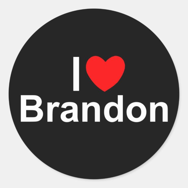 I Love (Heart) Brandon Classic Round Sticker (Front)