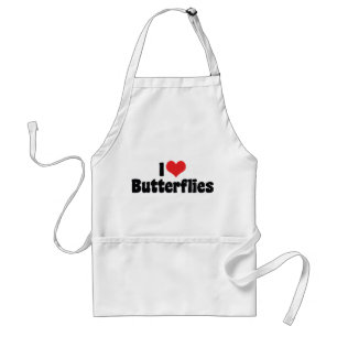 I Love Heart Butterflies - Butterfly Lover Standard Apron