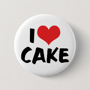 I Love Heart Cake - Cake Cookie Doughnut Lover 2 Inch Round Button