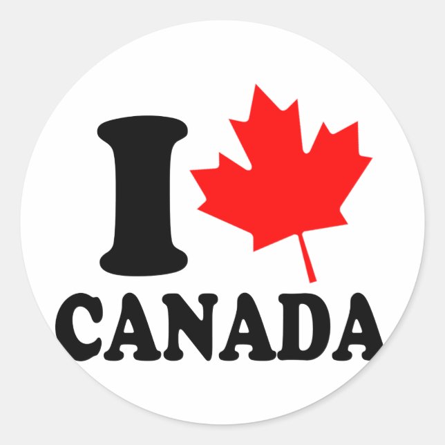 I Love Heart Canada Classic Round Sticker (Front)