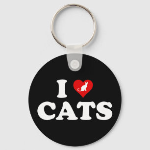 I Love (Heart) Cats Keychain