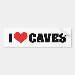 I Love Heart Caves - Cave Exploration Spelunking Bumper Sticker