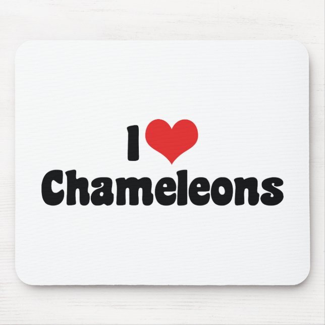 I Love Heart Chameleons - Lizard Lover Mouse Pad (Front)