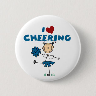 I Love (Heart) Cheering 2 Inch Round Button