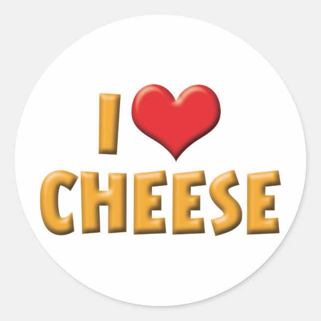 I Love Heart Cheese - Dairy Lover Classic Round Sticker (Front)