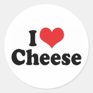 I Love Heart Cheese - Dairy Lover Classic Round Sticker