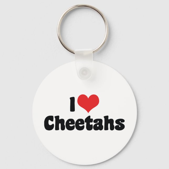 I Love Heart Cheetahs Keychain (Front)
