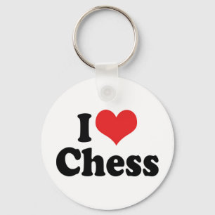 I Love Heart Chess Keychain