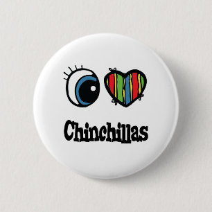 I Love (Heart) Chinchillas 2 Inch Round Button