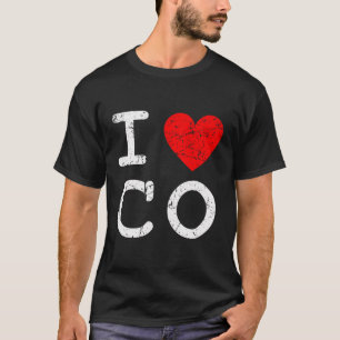 I Love Heart Co Colorado State T-shirt Pueblo Grun