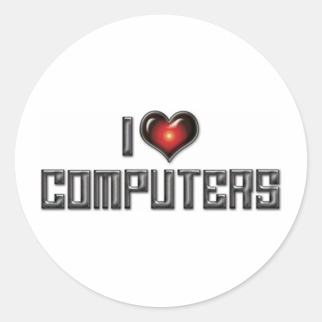 I Love Heart Computers - Electronics Lover Classic Round Sticker (Front)