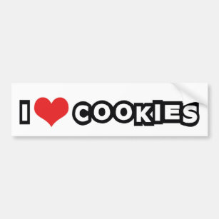 I Love Cookies Bumper Stickers & Car Stickers | Zazzle CA