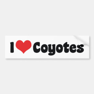 I Love Heart Coyotes - Coyote Lover Bumper Sticker