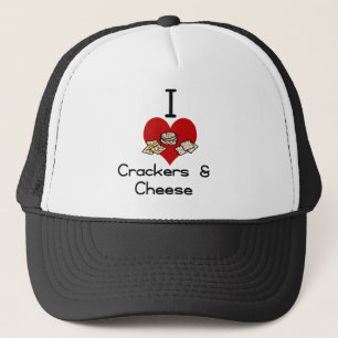 I love-heart crackers & Cheese Trucker Hat
