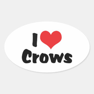 I Love Heart Crows Oval Sticker