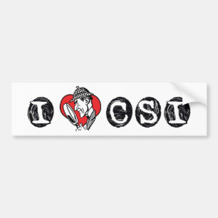 I Love Heart CSI - Crime Scene Investigation Bumper Sticker