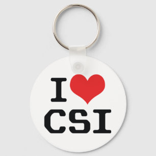 I Love Heart CSI - Crime Scene Investigation Keychain