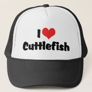 I Love Heart Cuttlefish Trucker Hat