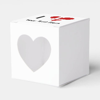 I  Love (Heart Danish Flag) Personalized Text Favor Box