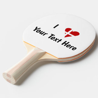 I Love (Heart Danish Flag) Personalized Text Ping Pong Paddle