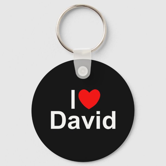 I Love (Heart) David Keychain (Front)