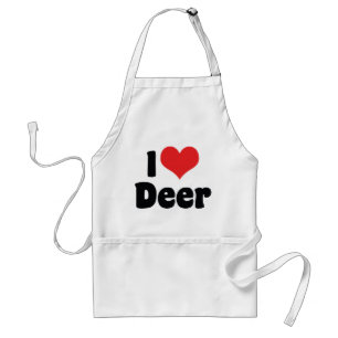 I Love Heart Deer Standard Apron