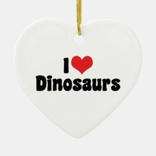 I Love Heart Dinosaurs - Dinosaur Fossil Hunter Ceramic Ornament